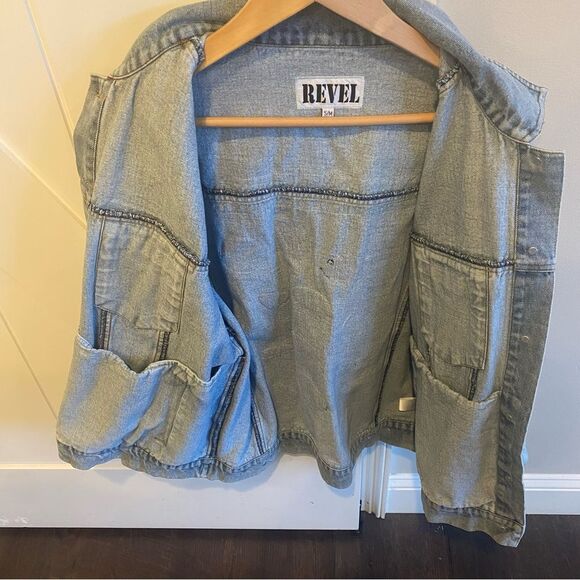 NWOT Revel Mama Patch Denim Jacket - Picture 4 of 4